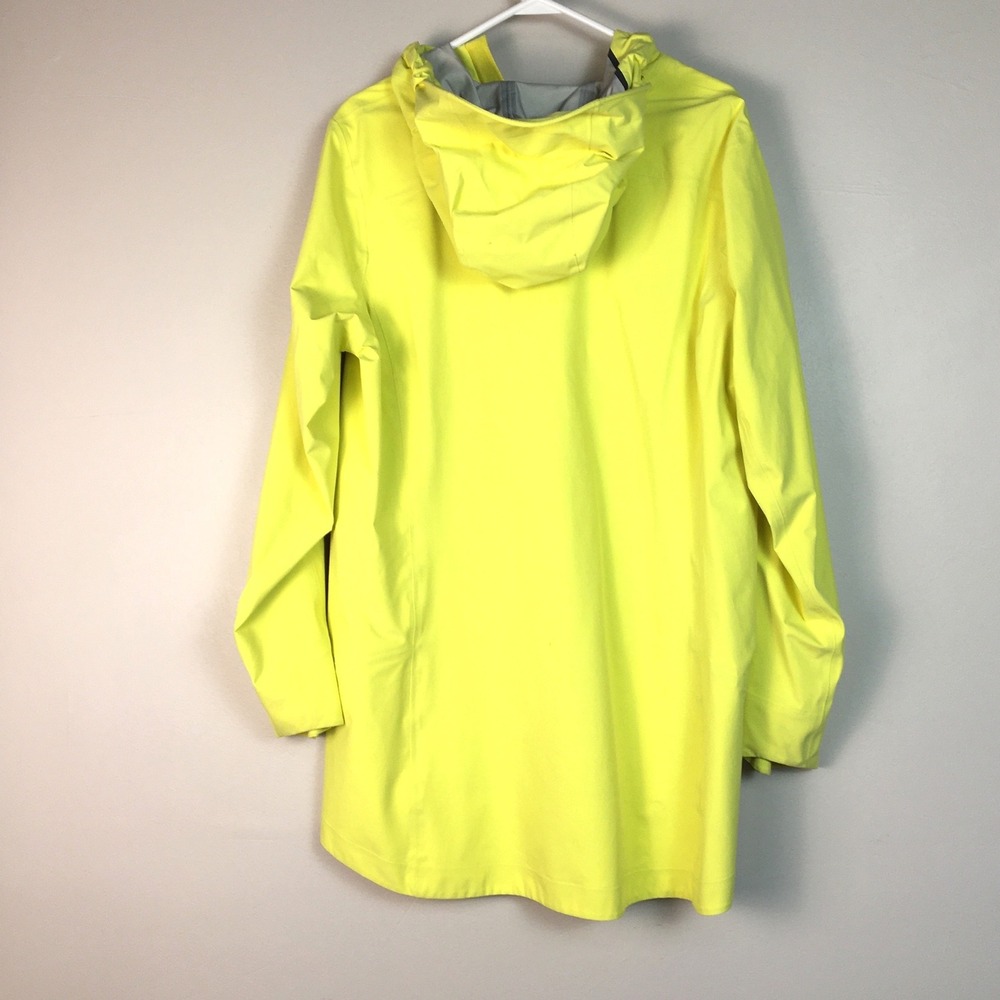 Duluth Trading Dryfecta Rain Coat Jacket Neon Yellow Hooded Full Zip Shell - Picture 3 of 10